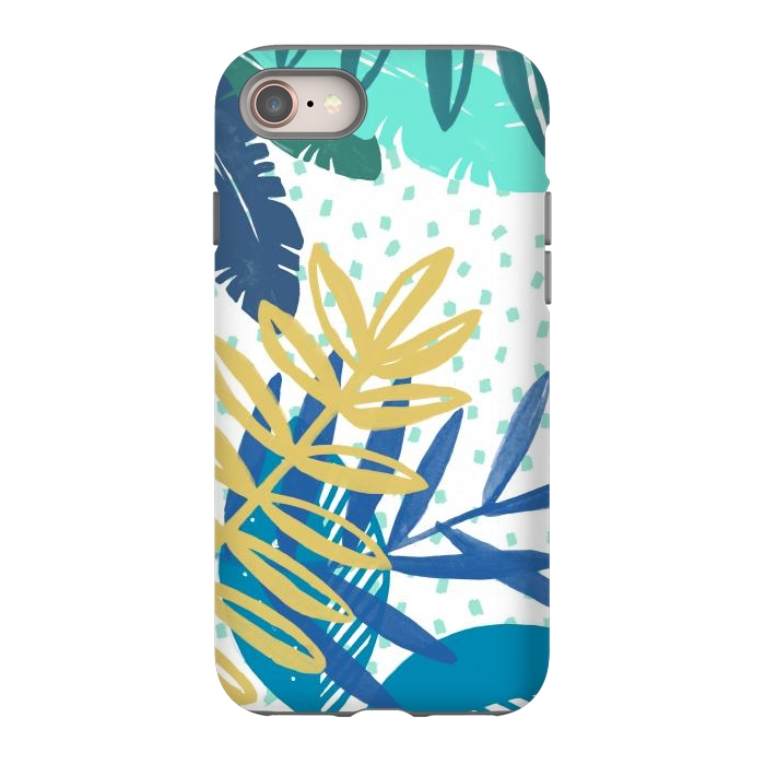iPhone 8 StrongFit Spotted modern tropical leaves by Oana 
