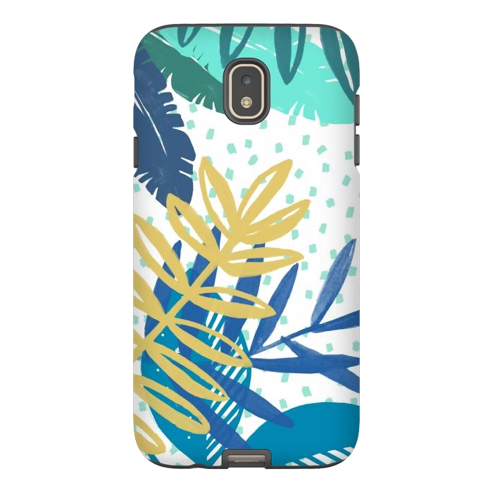 Galaxy J7 StrongFit Spotted modern tropical leaves by Oana 