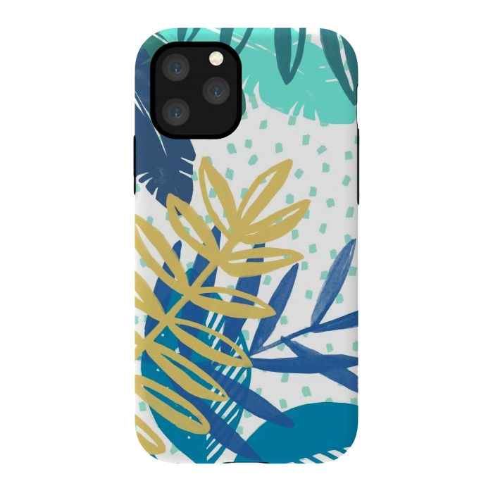 iPhone 11 Pro StrongFit Spotted modern tropical leaves by Oana 
