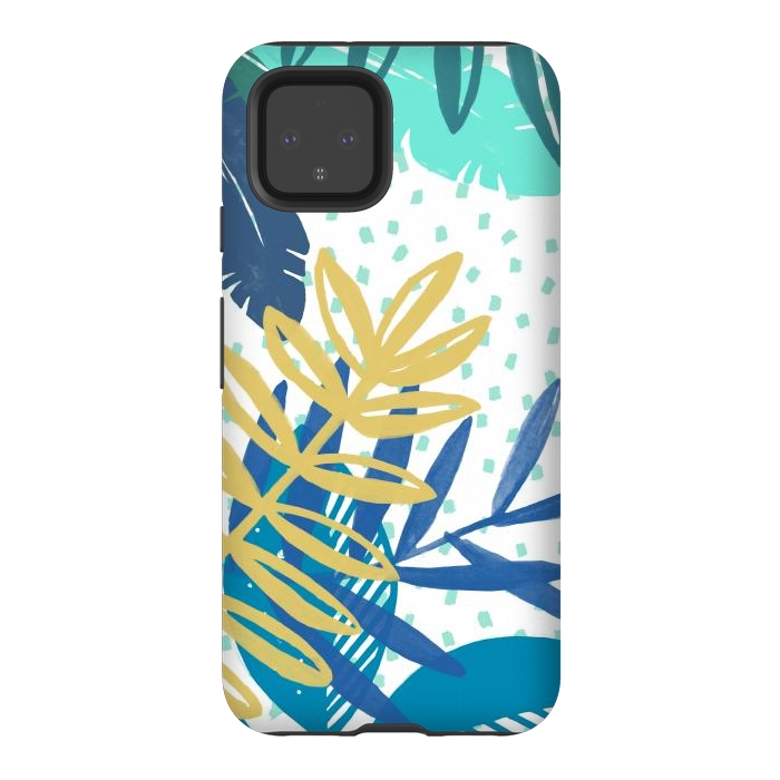 Pixel 4 StrongFit Spotted modern tropical leaves by Oana 