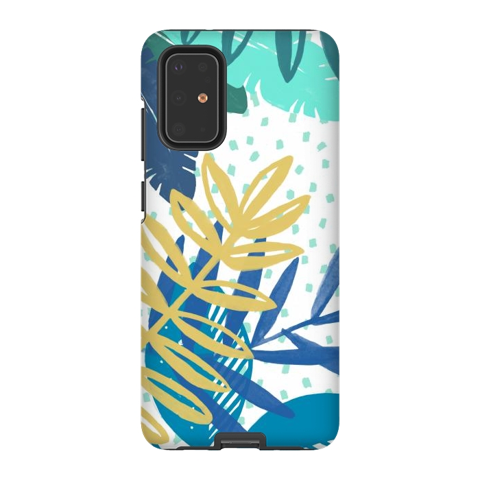 Galaxy S20 Plus StrongFit Spotted modern tropical leaves by Oana 