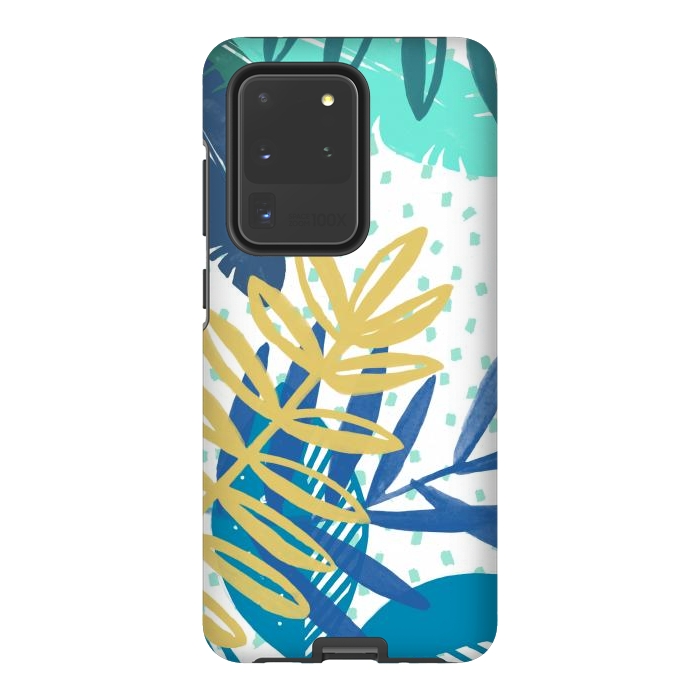 Galaxy S20 Ultra StrongFit Spotted modern tropical leaves by Oana 