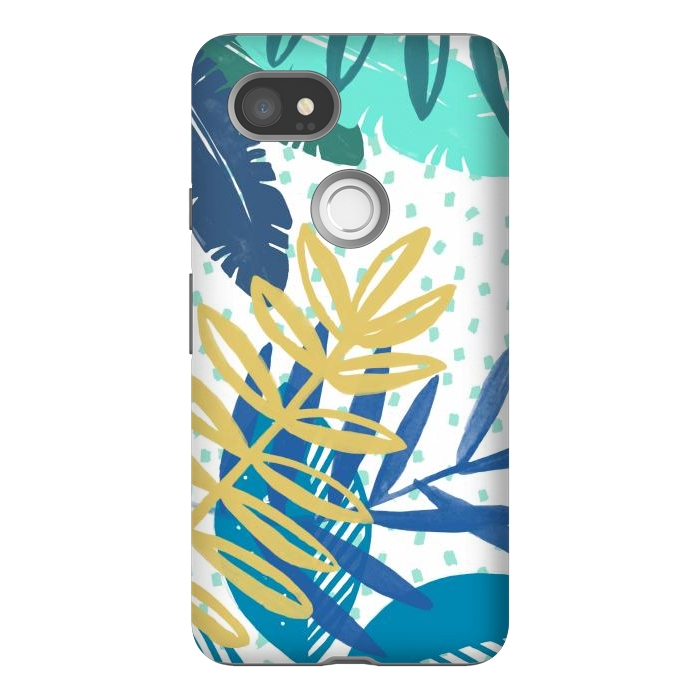 Pixel 2XL StrongFit Spotted modern tropical leaves by Oana 