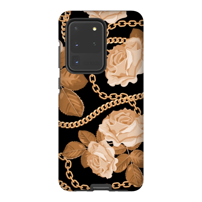 Galaxy S20 Ultra StrongFit copper floral chains by MALLIKA