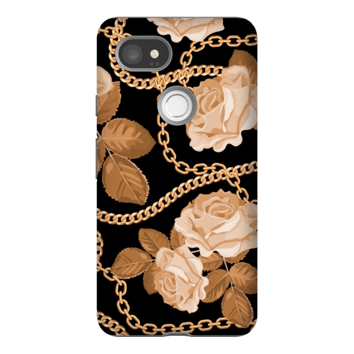 Pixel 2XL StrongFit copper floral chains by MALLIKA