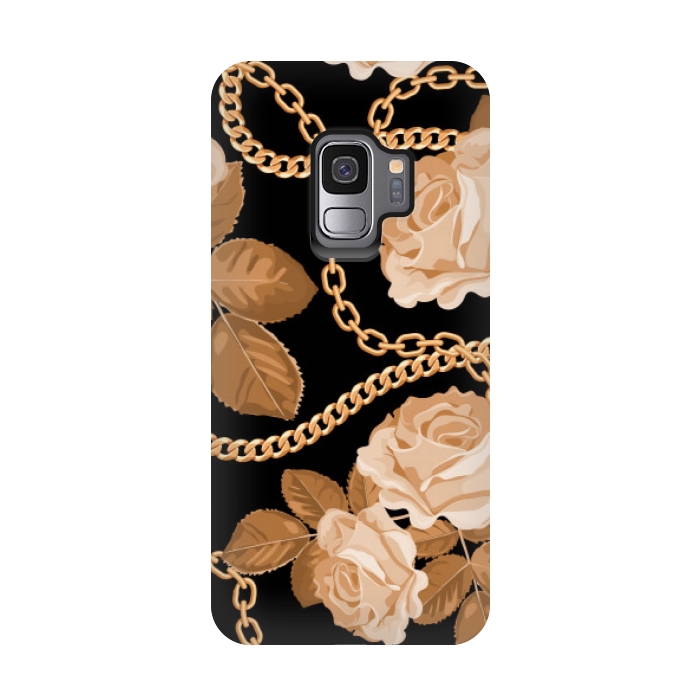 Galaxy S9 StrongFit copper floral chains by MALLIKA