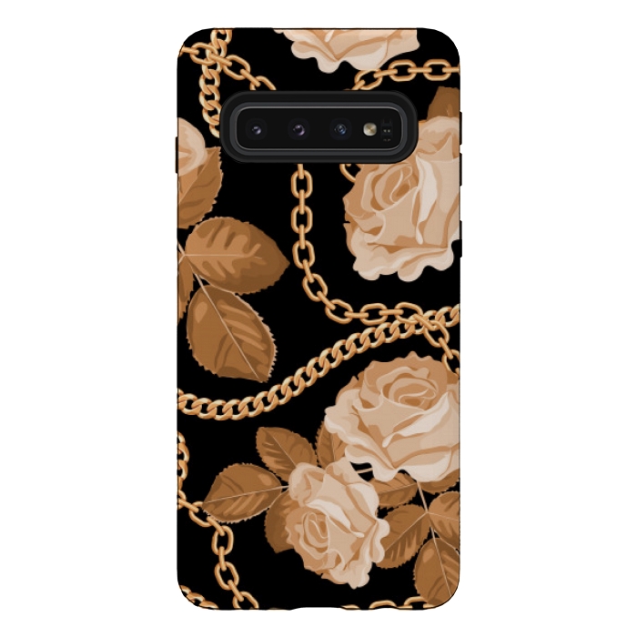 Galaxy S10 StrongFit copper floral chains by MALLIKA