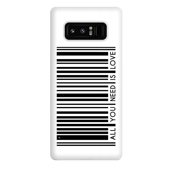 Galaxy Note 8 StrongFit All you need is Love Bar Code by Martina