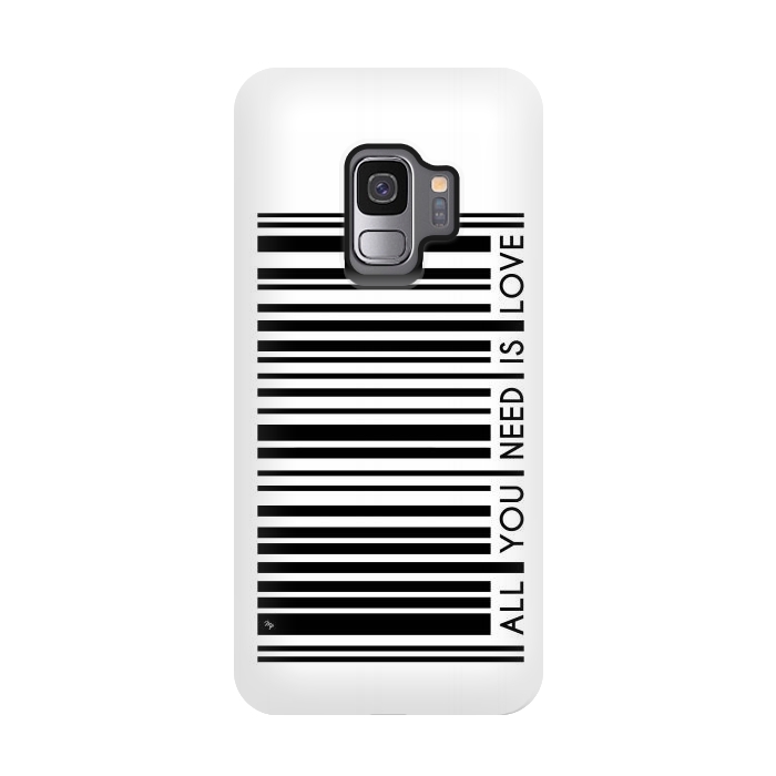 Galaxy S9 StrongFit All you need is Love Bar Code by Martina
