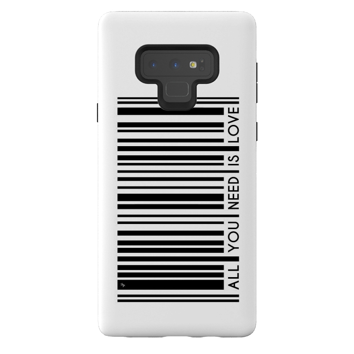Galaxy Note 9 StrongFit All you need is Love Bar Code by Martina