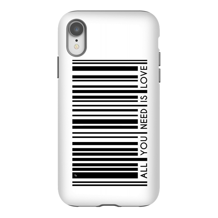 iPhone Xr StrongFit All you need is Love Bar Code by Martina