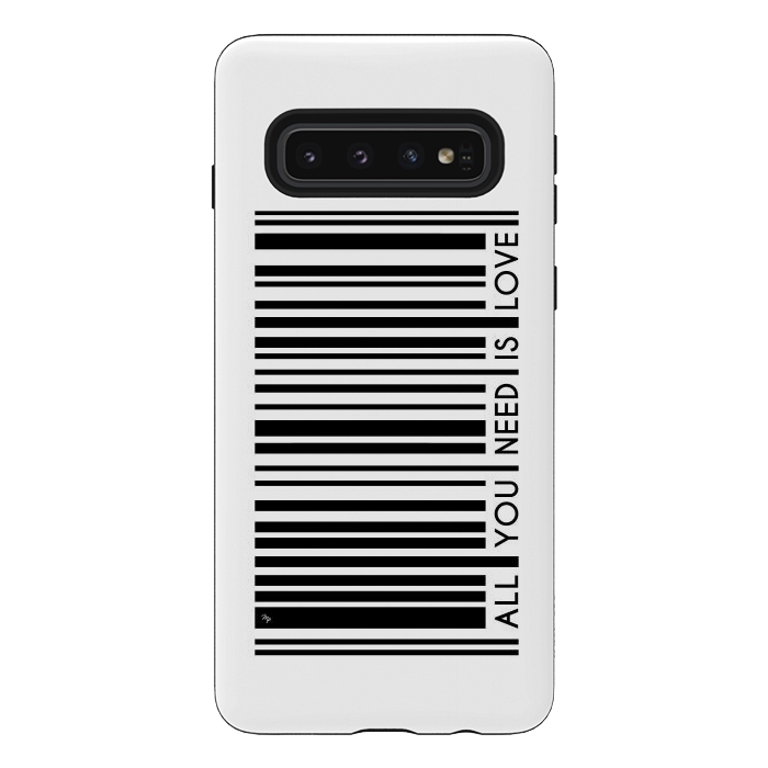 Galaxy S10 StrongFit All you need is Love Bar Code by Martina