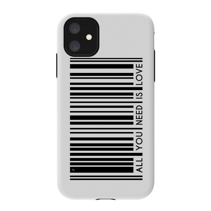 iPhone 11 StrongFit All you need is Love Bar Code by Martina