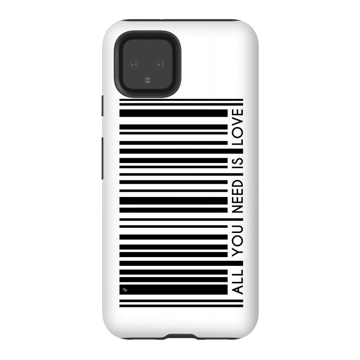 Pixel 4 StrongFit All you need is Love Bar Code by Martina