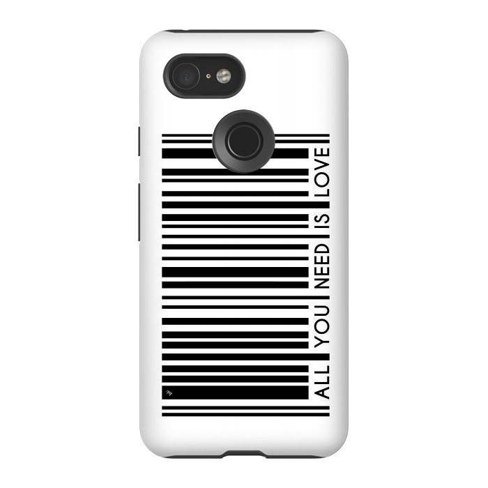 Pixel 3 StrongFit All you need is Love Bar Code by Martina