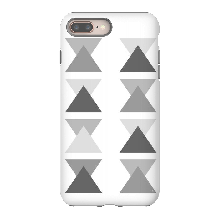 iPhone 8 plus StrongFit Gray Triangles by Martina