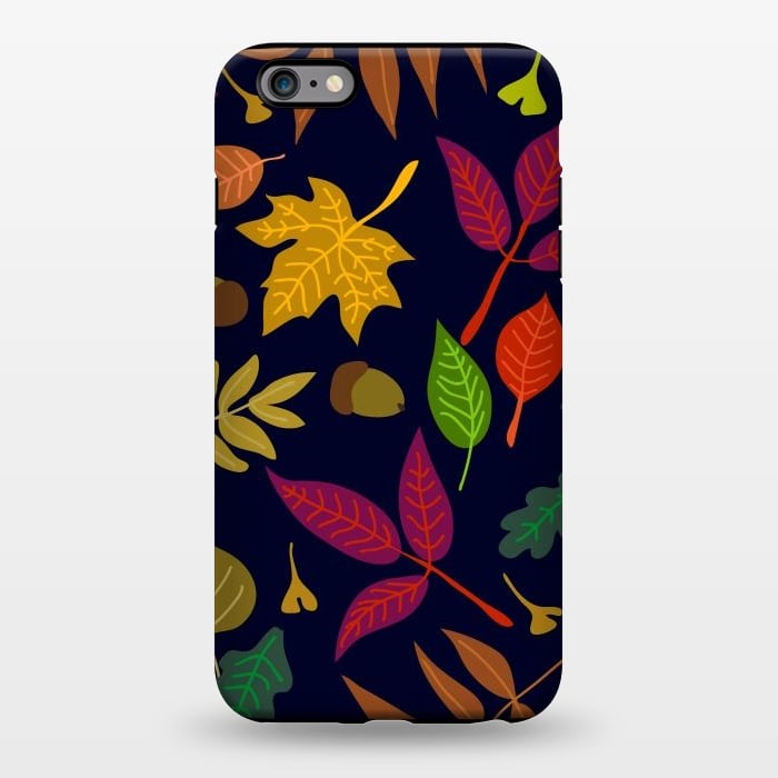 iPhone 6/6s plus StrongFit Colorful Leaves and Acorns on Black Background by ArtsCase