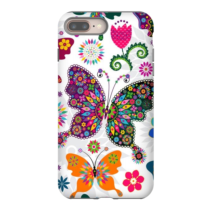 iPhone 7 plus StrongFit Cute Butterflies and Flowers in Different Colors by ArtsCase