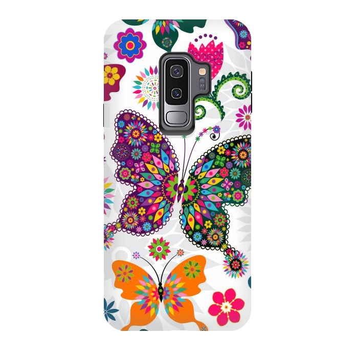 Galaxy S9 plus StrongFit Cute Butterflies and Flowers in Different Colors by ArtsCase