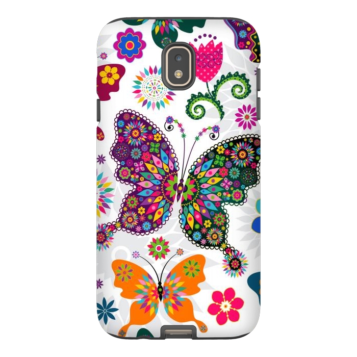 Galaxy J7 StrongFit Cute Butterflies and Flowers in Different Colors by ArtsCase