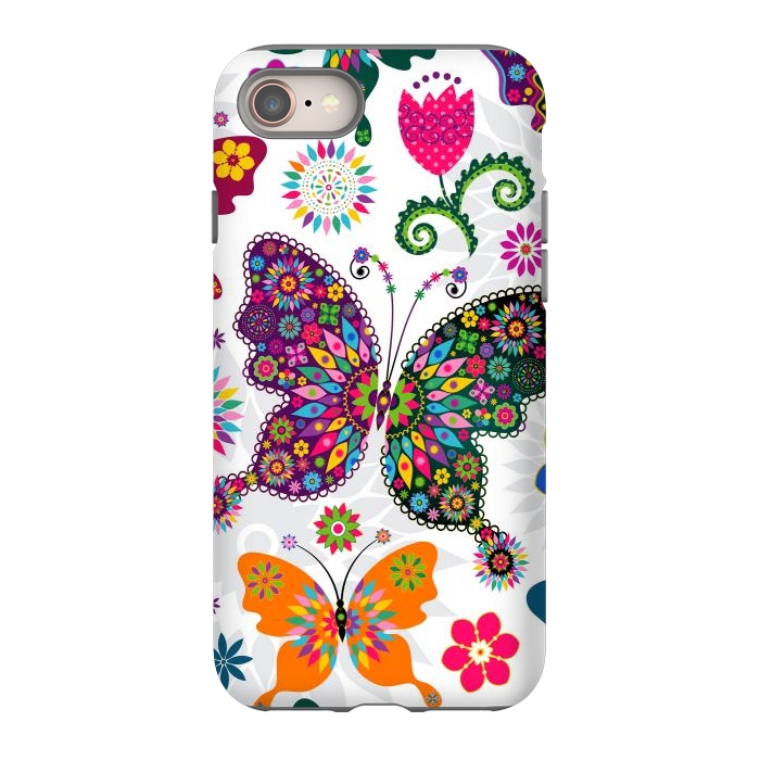 iPhone SE StrongFit Cute Butterflies and Flowers in Different Colors by ArtsCase