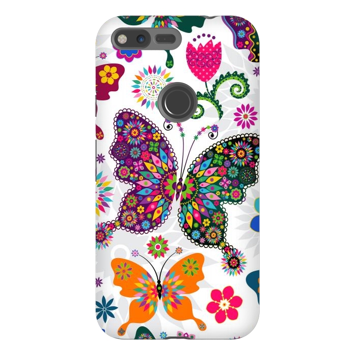 Pixel XL StrongFit Cute Butterflies and Flowers in Different Colors by ArtsCase