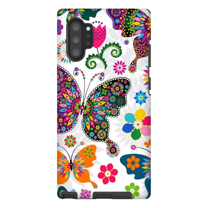 Galaxy Note 10 plus StrongFit Cute Butterflies and Flowers in Different Colors by ArtsCase