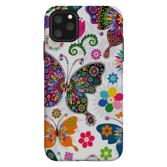 iPhone 11 Pro Max StrongFit Cute Butterflies and Flowers in Different Colors by ArtsCase