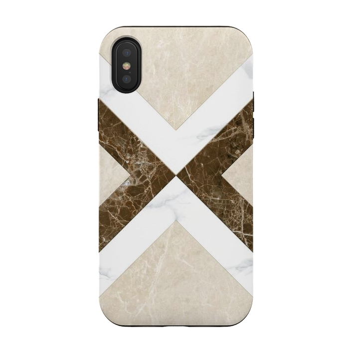 iPhone Xs / X StrongFit Decorative Marble Cross Design by ArtsCase