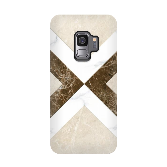 Galaxy S9 StrongFit Decorative Marble Cross Design by ArtsCase
