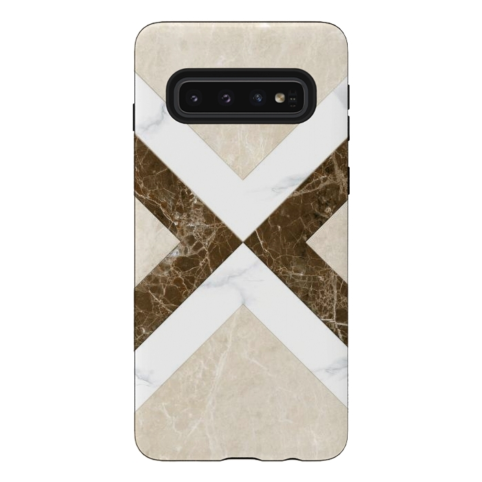 Galaxy S10 StrongFit Decorative Marble Cross Design by ArtsCase