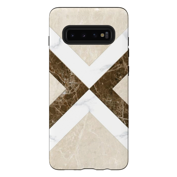 Galaxy S10 plus StrongFit Decorative Marble Cross Design by ArtsCase