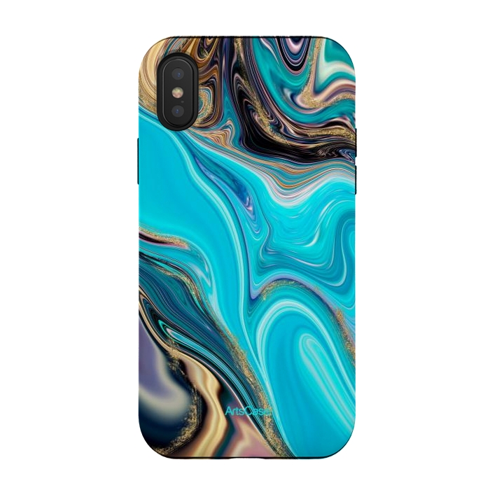 iPhone Xs / X StrongFit Indigo wave pattern by ArtsCase