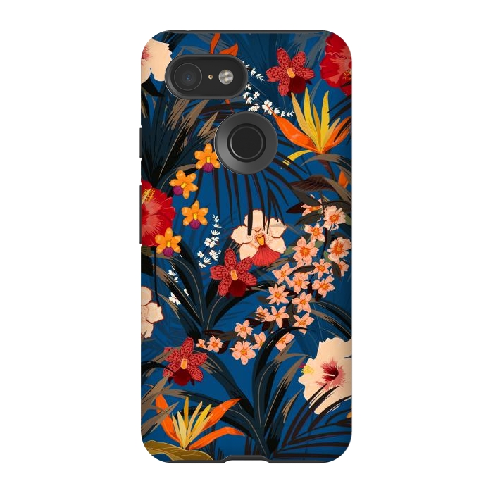 Pixel 3 StrongFit Fashionable Tropical Environment with Deep Jungle Plants by ArtsCase