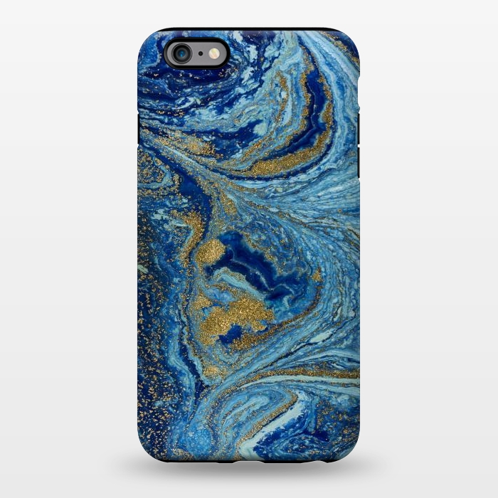 iPhone 6/6s plus StrongFit Fondo Abstracto de Color Azul Marmol y Dorado by ArtsCase