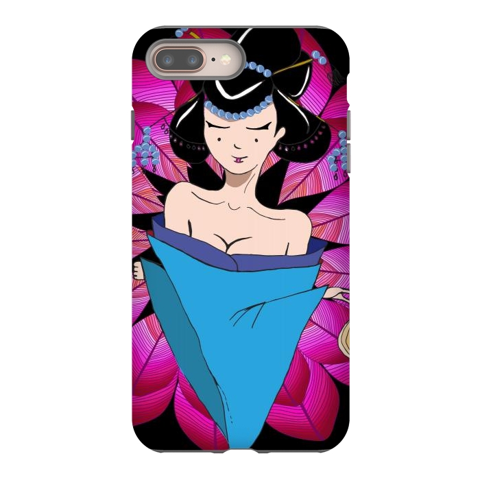iPhone 7 plus StrongFit Geisha Girl with Lantern on Leaves by ArtsCase