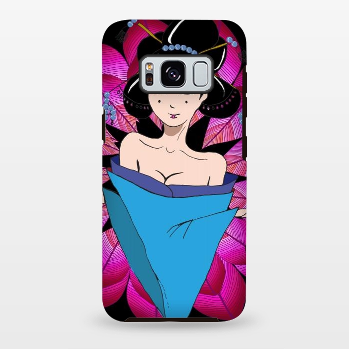 Galaxy S8 plus StrongFit Geisha Girl with Lantern on Leaves by ArtsCase