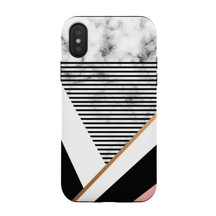 iPhone Xs / X StrongFit Geometric Marble Design by ArtsCase