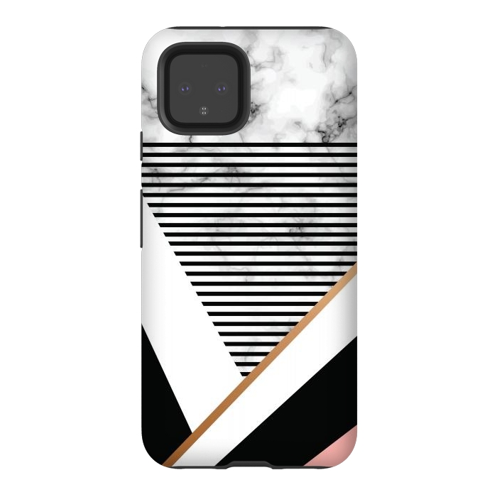 Pixel 4 StrongFit Geometric Marble Design by ArtsCase
