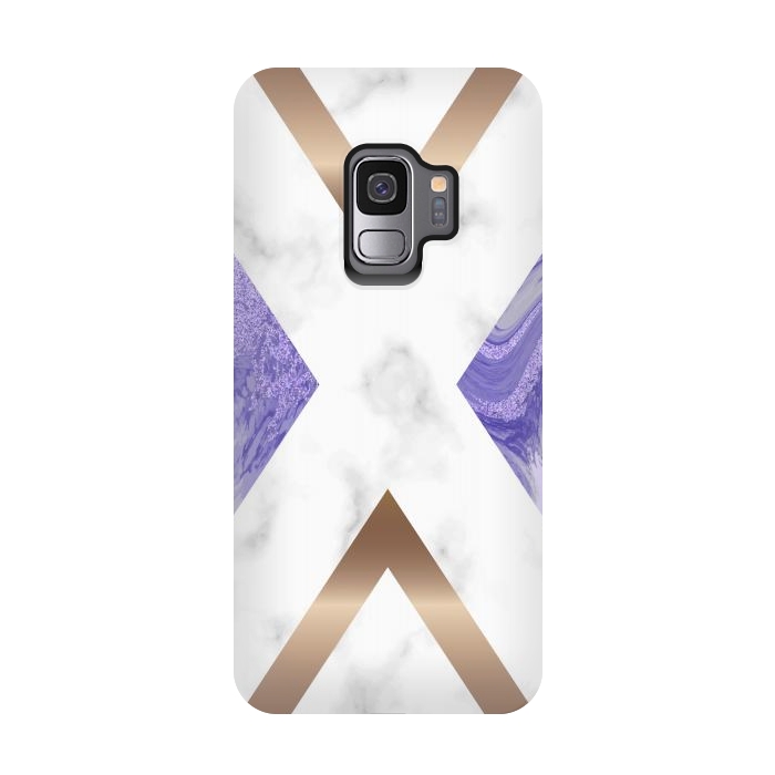 Galaxy S9 StrongFit Geometric Marmol with Hexagona Figure III by ArtsCase