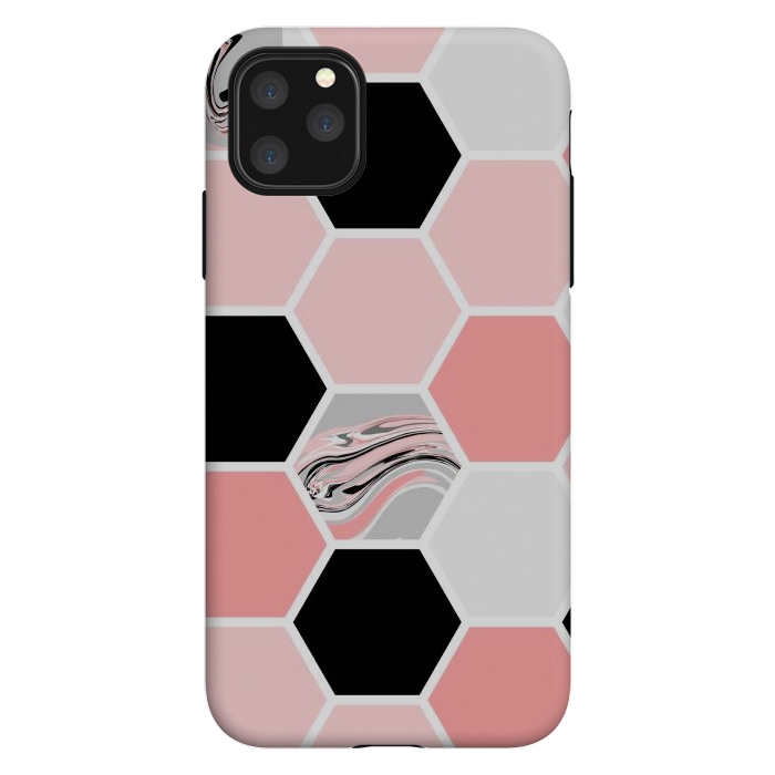 iPhone 11 Pro Max StrongFit Geometric Stretch Pattern with Hexagonal by ArtsCase