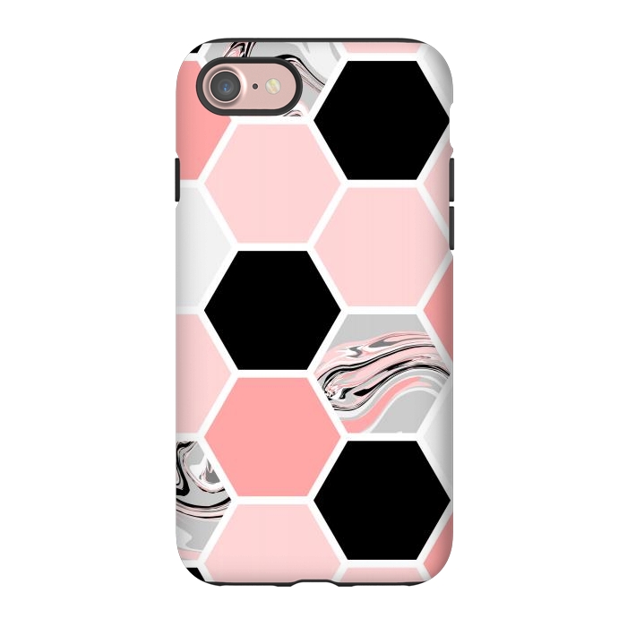 iPhone 7 StrongFit Geometric Stretch Pattern with Hexagonal by ArtsCase