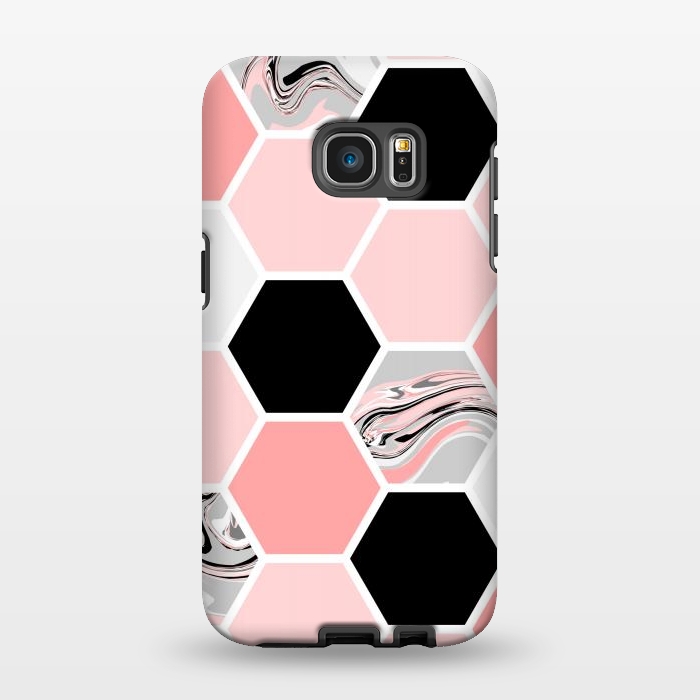 Galaxy S7 EDGE StrongFit Geometric Stretch Pattern with Hexagonal by ArtsCase