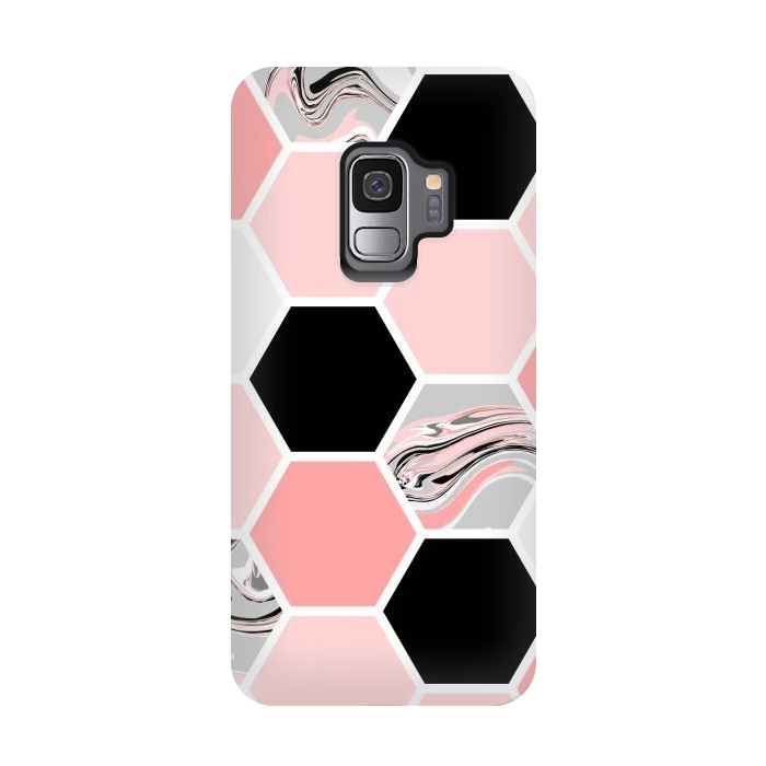 Galaxy S9 StrongFit Geometric Stretch Pattern with Hexagonal by ArtsCase