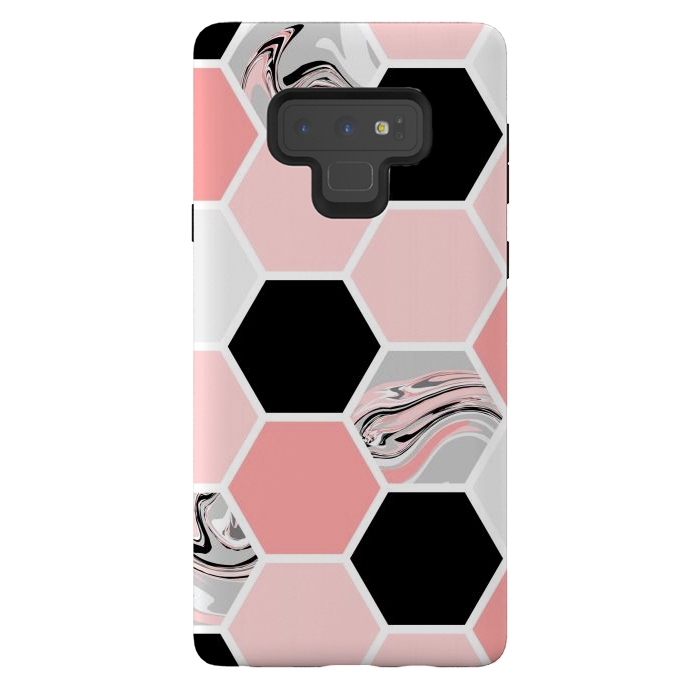 Galaxy Note 9 StrongFit Geometric Stretch Pattern with Hexagonal by ArtsCase