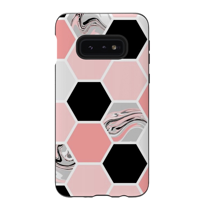 Galaxy S10e StrongFit Geometric Stretch Pattern with Hexagonal by ArtsCase