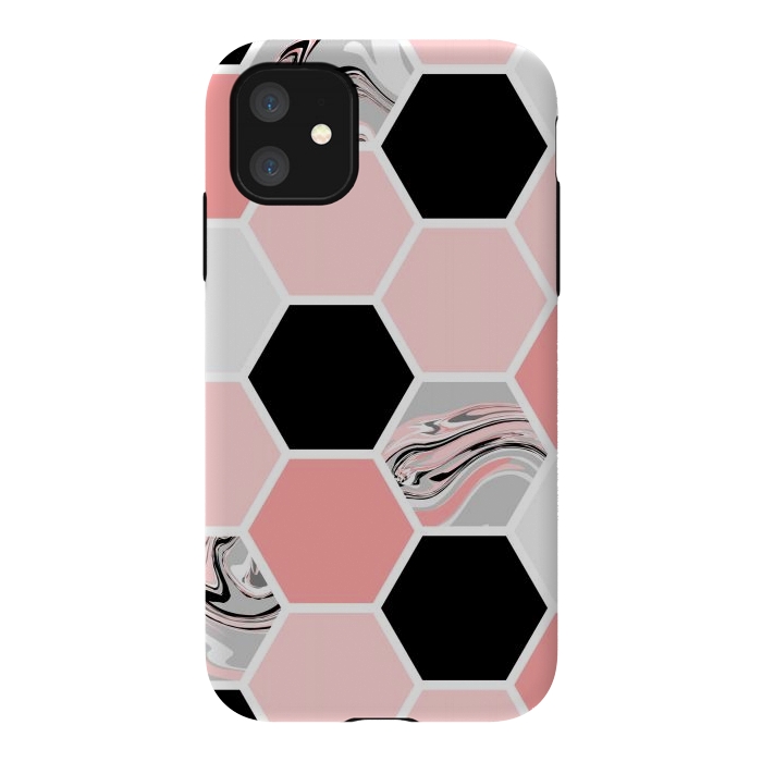 iPhone 11 StrongFit Geometric Stretch Pattern with Hexagonal by ArtsCase