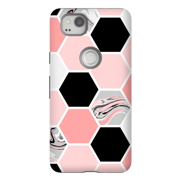 Pixel 2 StrongFit Geometric Stretch Pattern with Hexagonal by ArtsCase