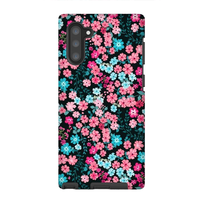 Galaxy Note 10 StrongFit Gorgeous Bright Pattern in Small Garden Flowers by ArtsCase
