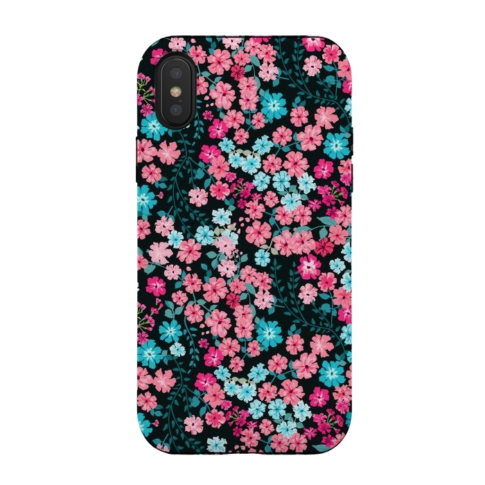 iPhone Xs / X StrongFit Gorgeous Bright Pattern in Small Garden Flowers by ArtsCase